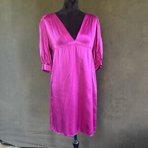 Amanda Uprichard Size Small 100% Silk Fuchsia Empire Waist Dress